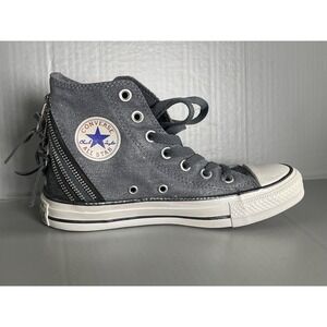 Converse Chuck Taylor All Star Shoes Womens Size 6 Gray Tri Zip Sparkle High